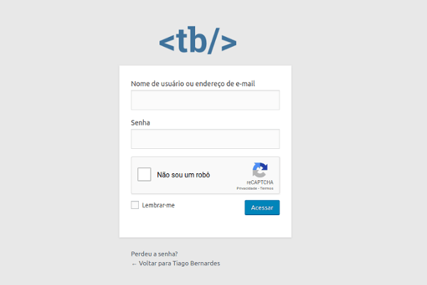 Tela de loguin personalizada wordpress