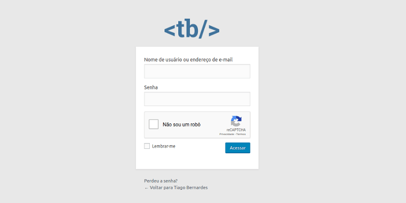 Tela de loguin personalizada wordpress
